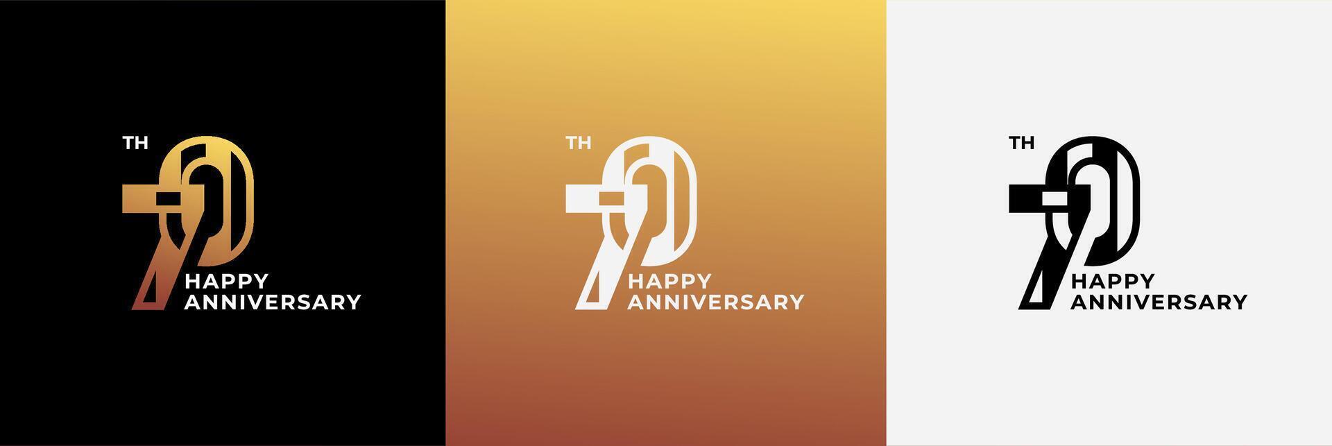 Logo 70th, 70 years anniversary, Creative design template for celebration, birthday and invitation. Editable file vector