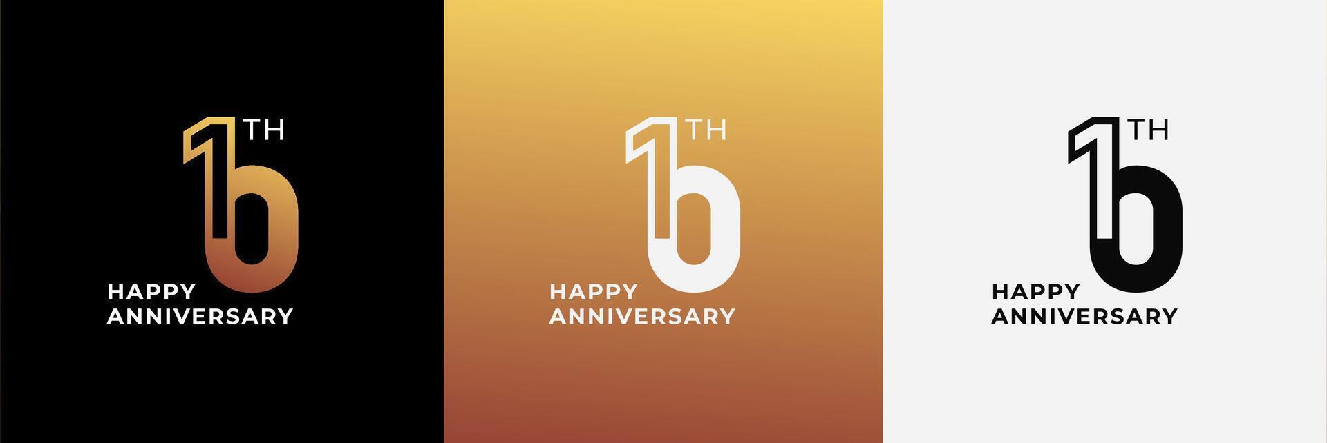 Logo 10th, 10 years anniversary, Creative template for celebration, birthday, greeting and invitation. Editable file vector