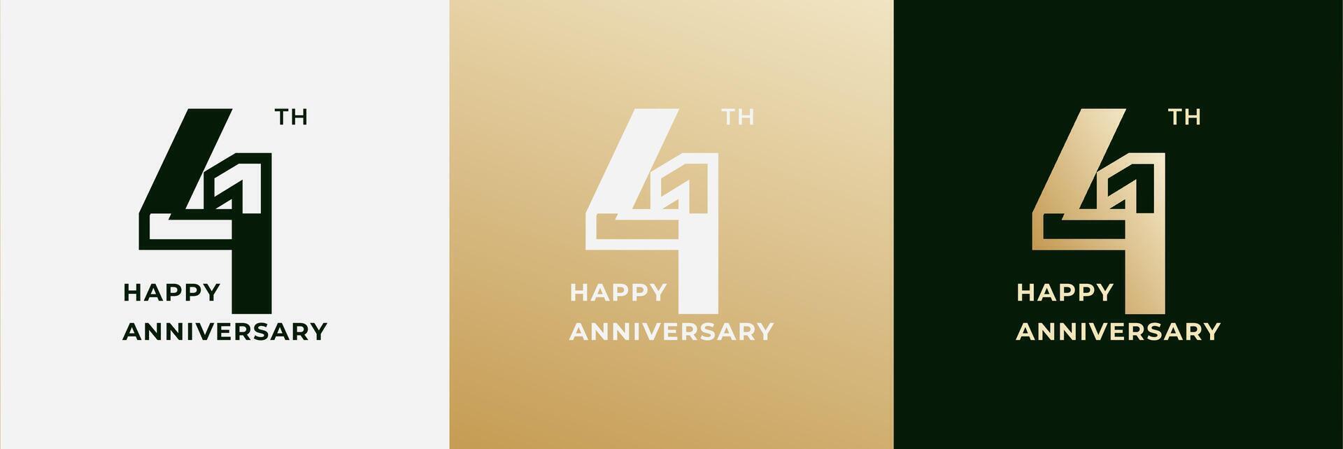 Logo 41th, 41 years anniversary, design template for celebration, birthday, greeting and invitation. Editable file vector