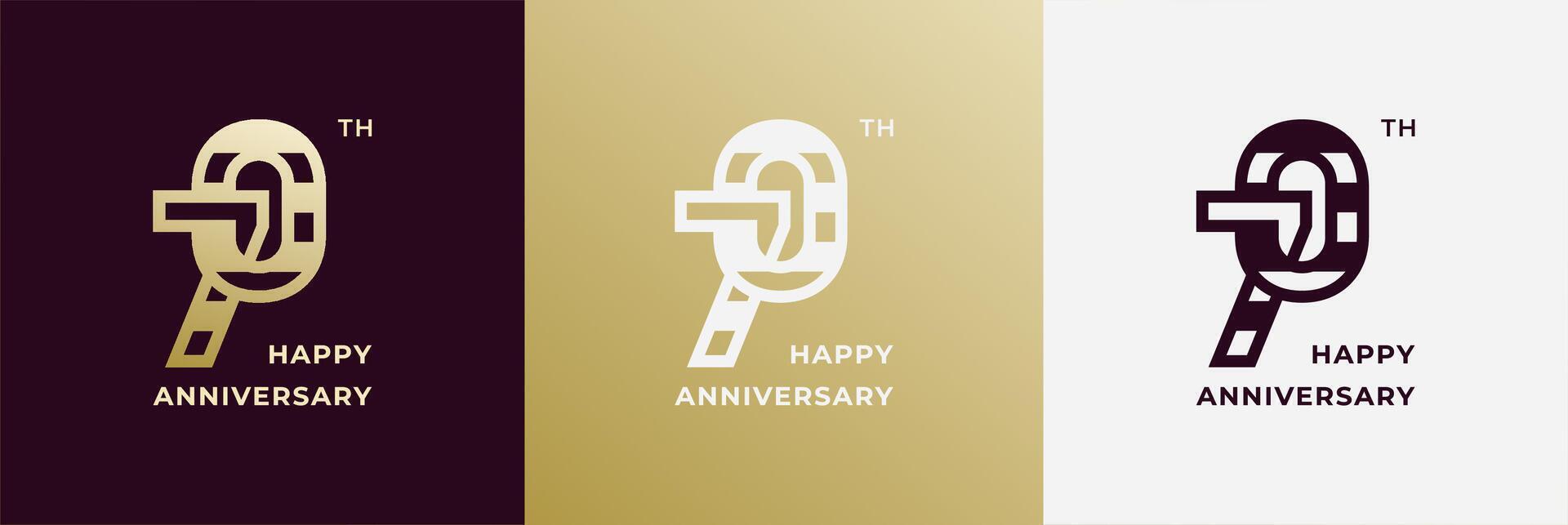 Logo 70th, 70 years happy anniversary, Creative design template for celebration, birthday, greeting and invitation. Editable file vector
