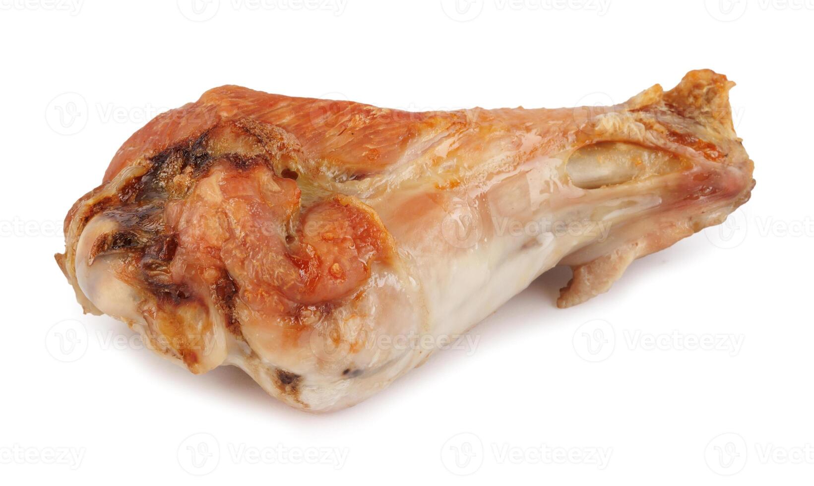 Baked turkey wing isolated on white background. Roasted turkey wing. photo