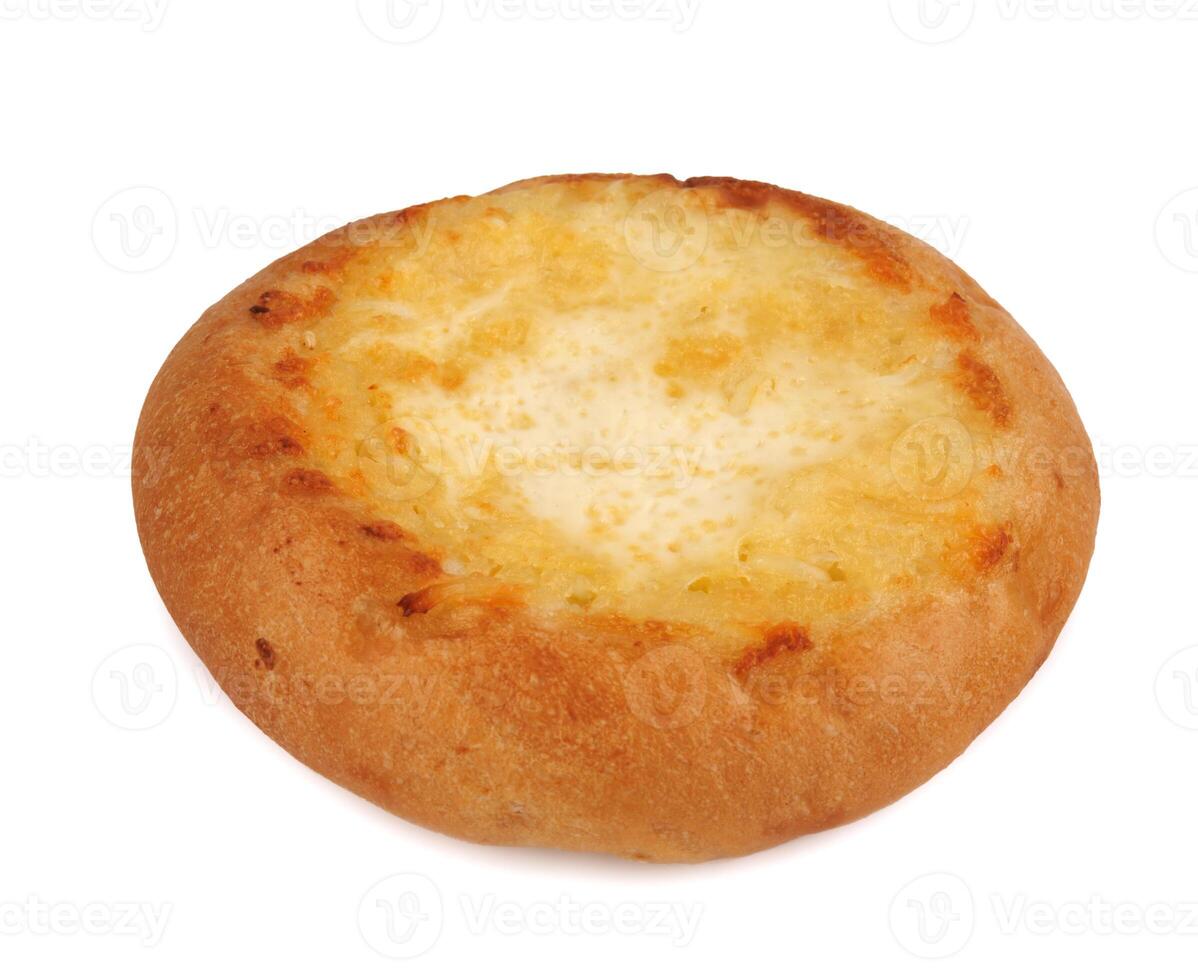 Khachapuri, bun with cheese isolated on white background. Pie with cheese. photo
