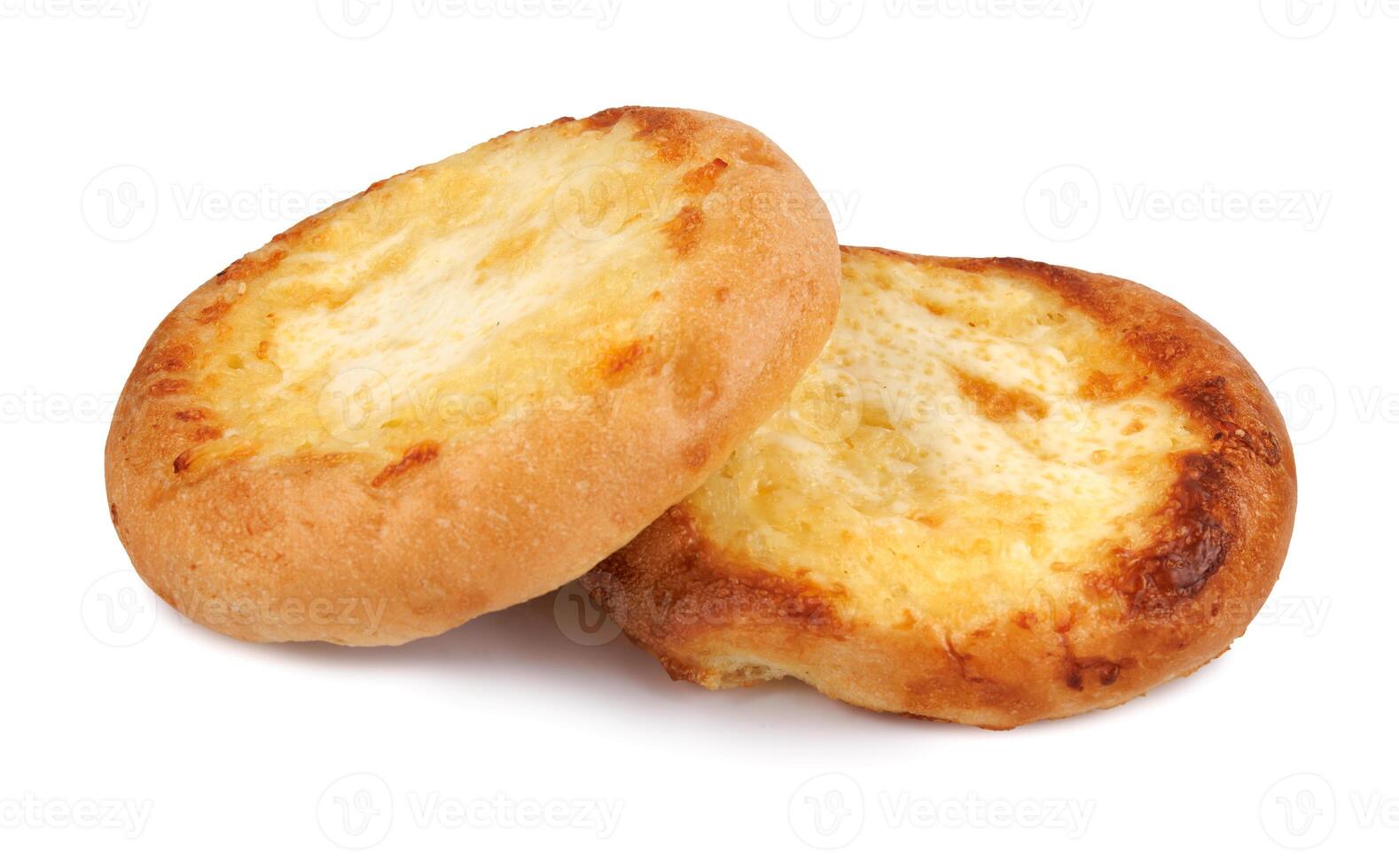 Khachapuri, two cheese buns with cheese isolated on a white background. Cheese pie. photo