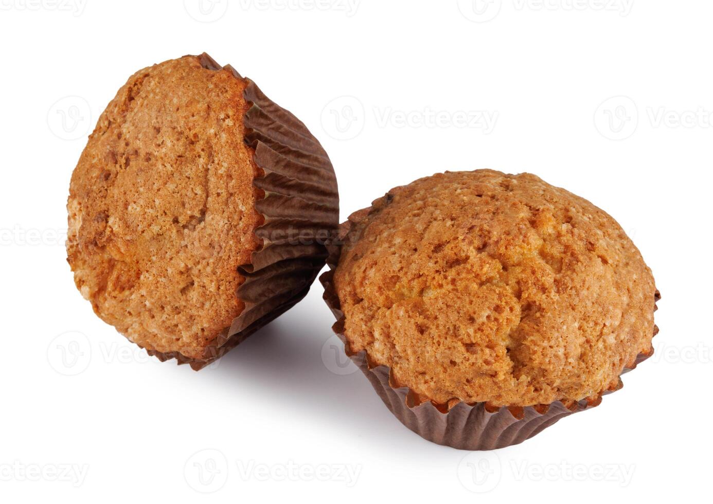 Two muffins isolated on a white background. photo