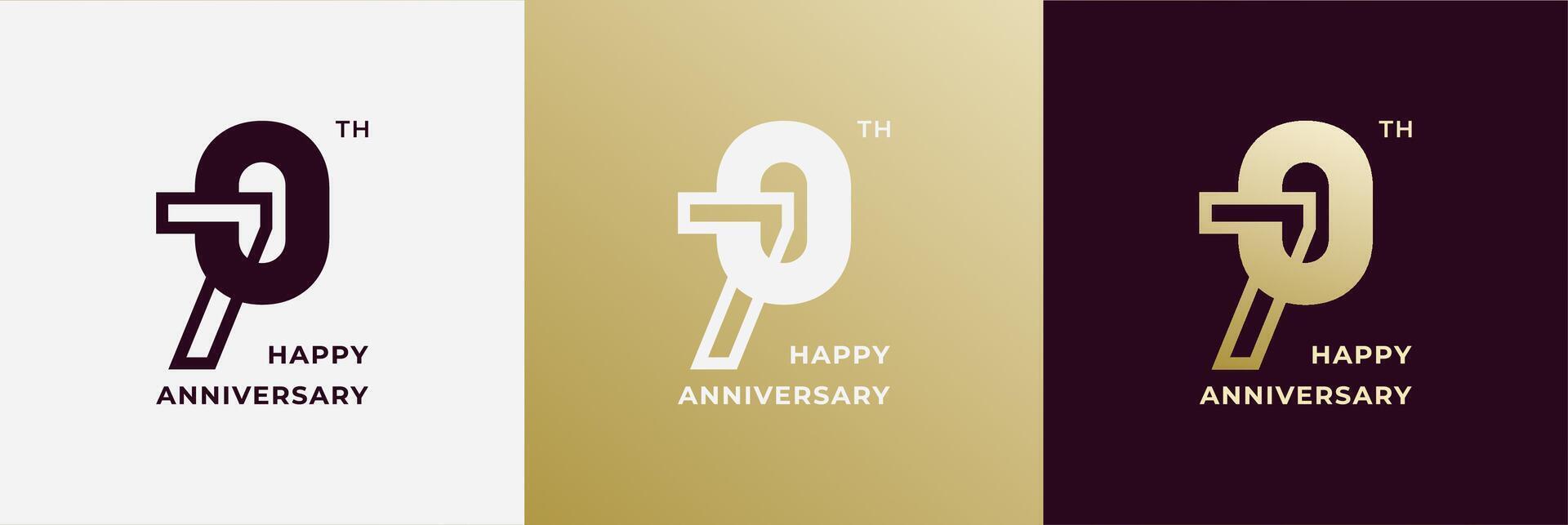 Logo 70th, 70 years anniversary, Creative design for celebration, birthday, greeting and invitation. Editable file vector