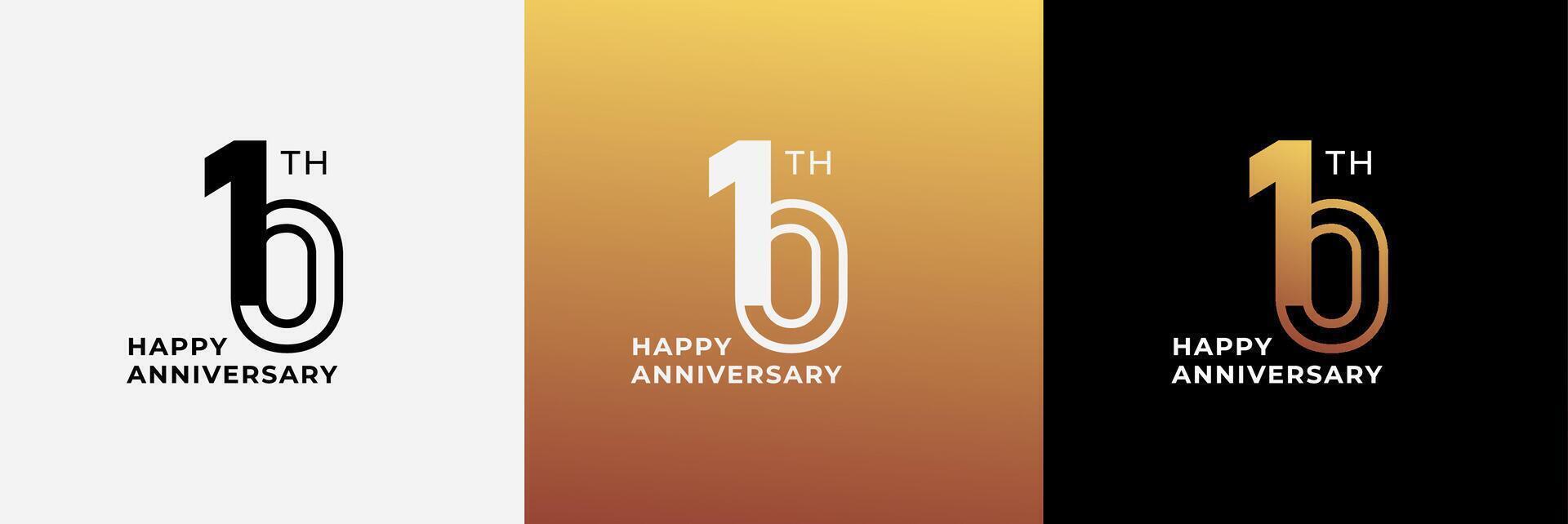 Logo 10th, 10 years anniversary, Creative design template for celebration, birthday, greeting and invitation. Editable file vector