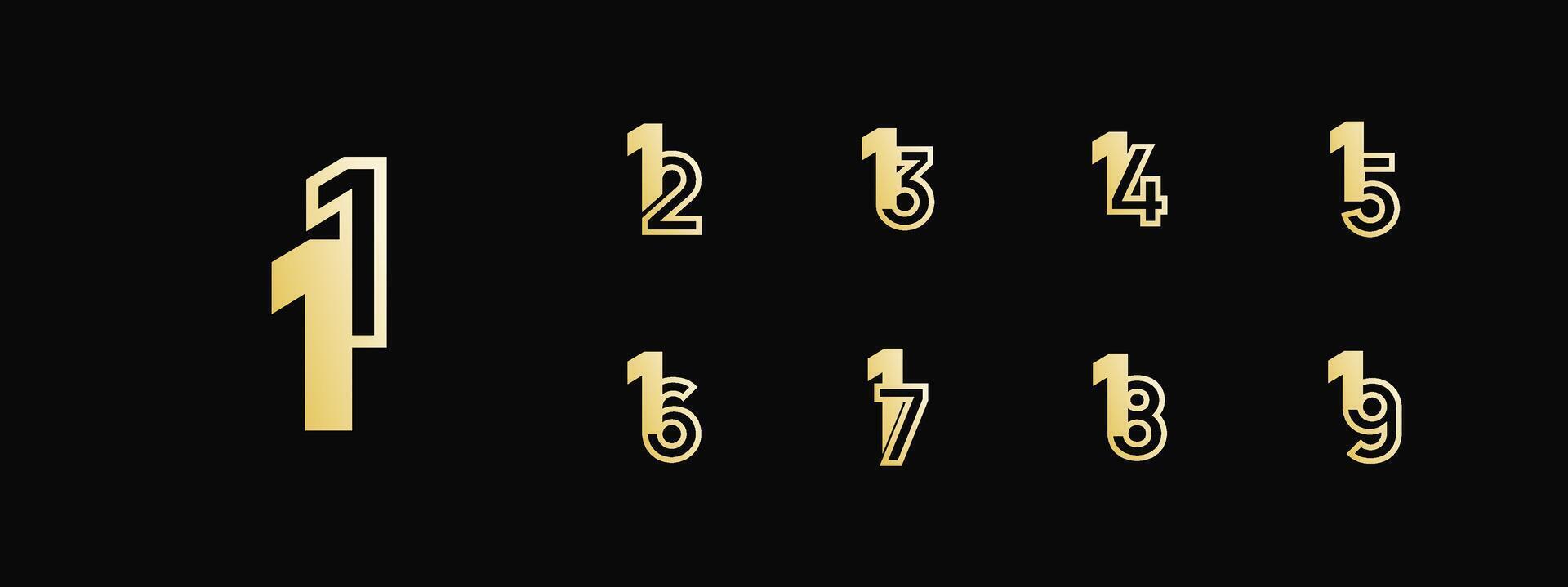 Logo 11th-19th, 11-19 years happy anniversary, Creative design template for celebration, birthday, greeting . Editable file vector