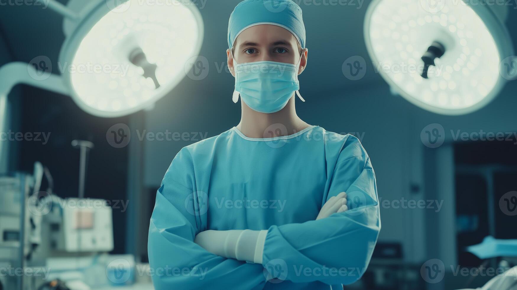 Confident Eastern European Male Surgeon in Operating Room for Medical and Healthcare Design photo