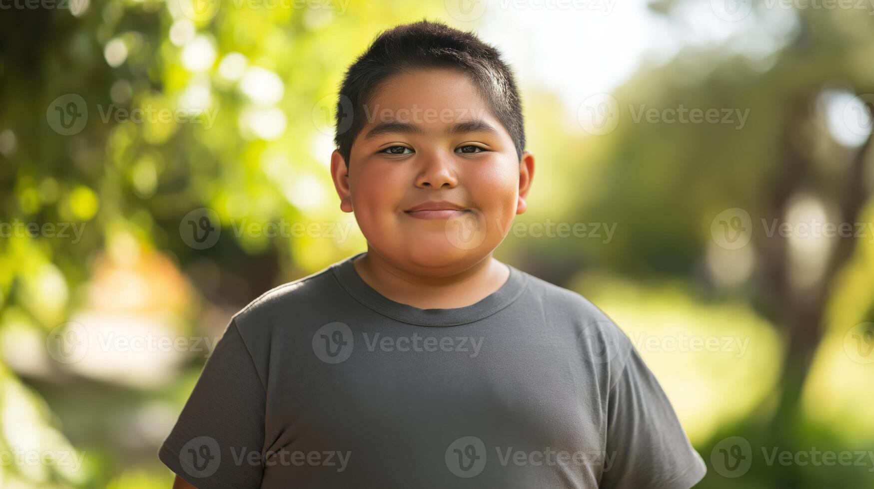 Portrait of a Young Native American Boy Outdoors on a Sunny Day for Diversity and Cultural Representation photo