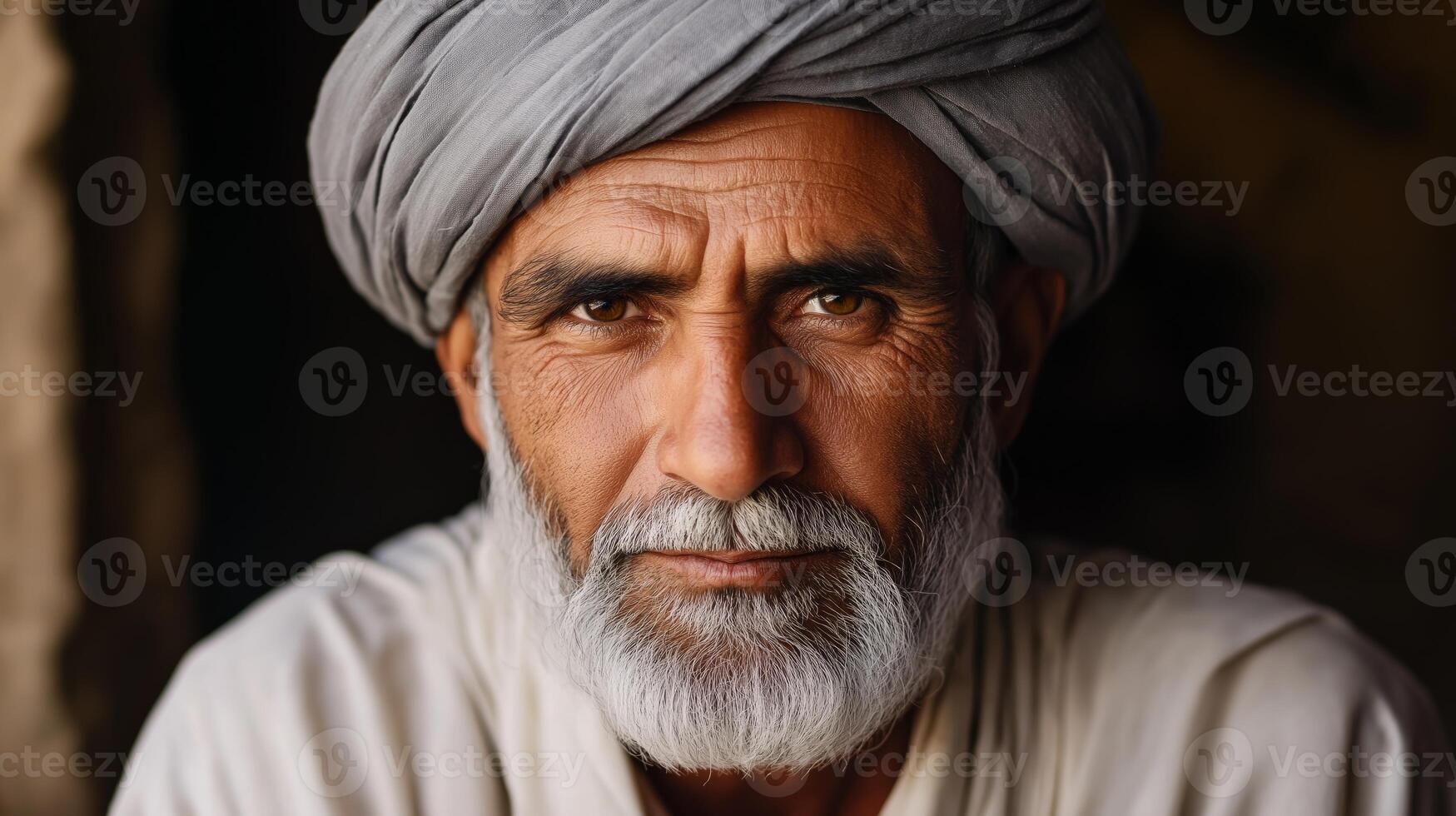 Portrait of a MiddleAged Man with Turban and Beard, Traditional Clothing, Cultural Diversity, Ethnic Heritage photo