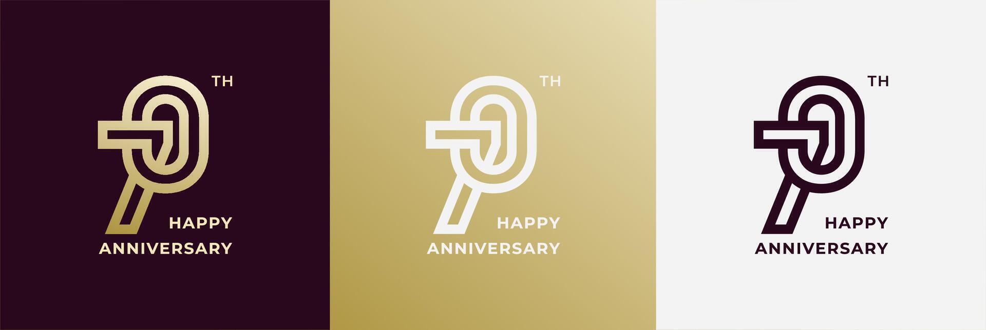Logo 70th, 70 years anniversary, Creative design template for celebration, greeting and invitation. Editable file vector