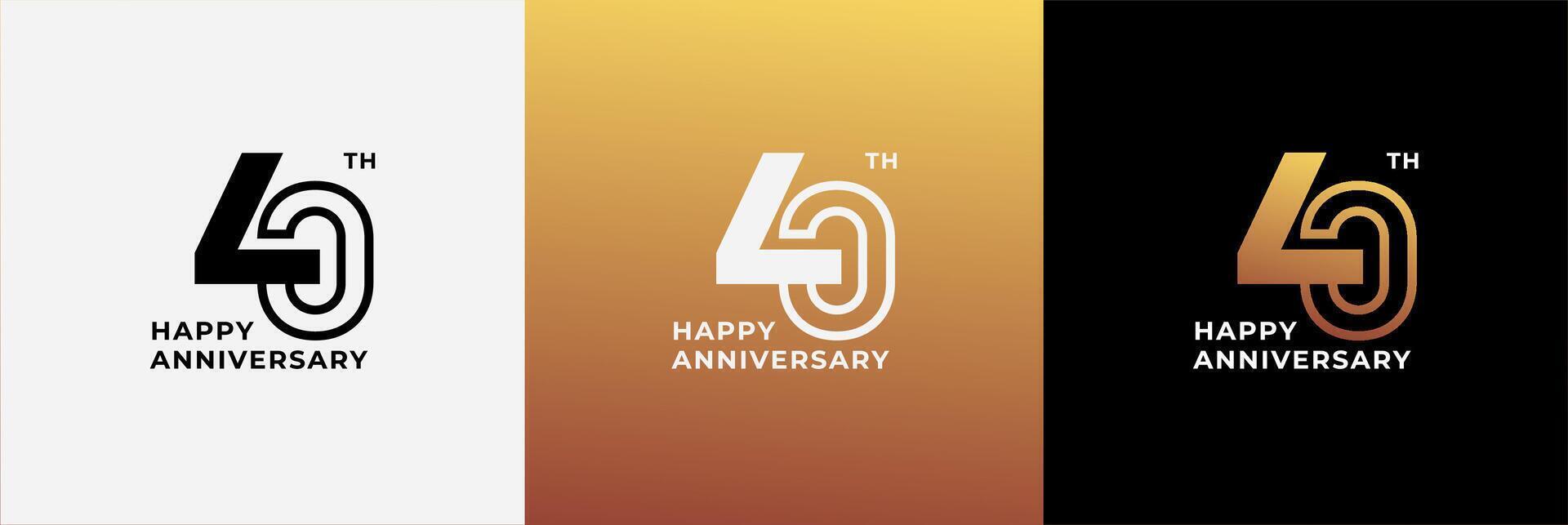 Logo 40th, 40 years anniversary, Creative design template for celebration, greeting and invitation. Editable file vector