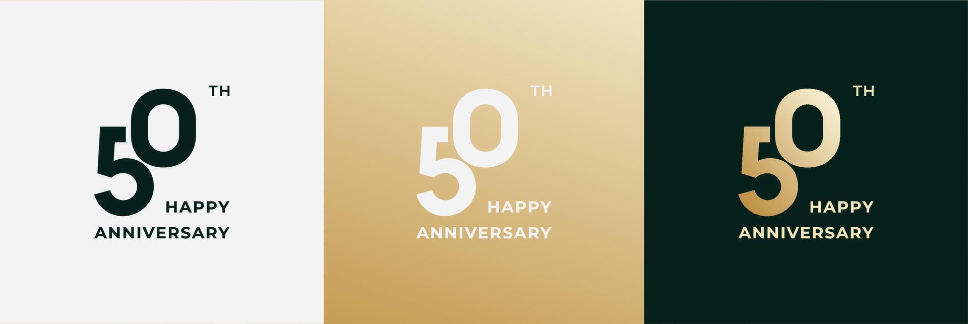 Logo 50th, 50 years anniversary, Creative design for celebration, birthday, greeting and invitation. Editable file vector