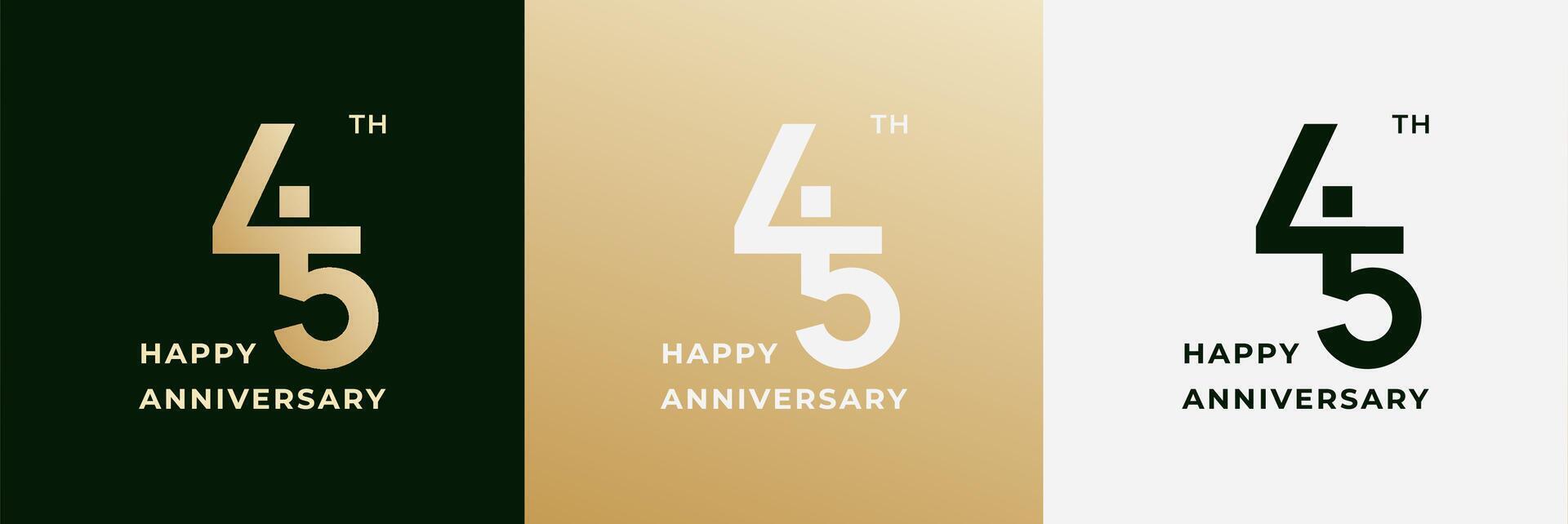 Logo 45th, 45 years anniversary, Creative design for celebration, birthday, greeting and invitation. Editable file vector