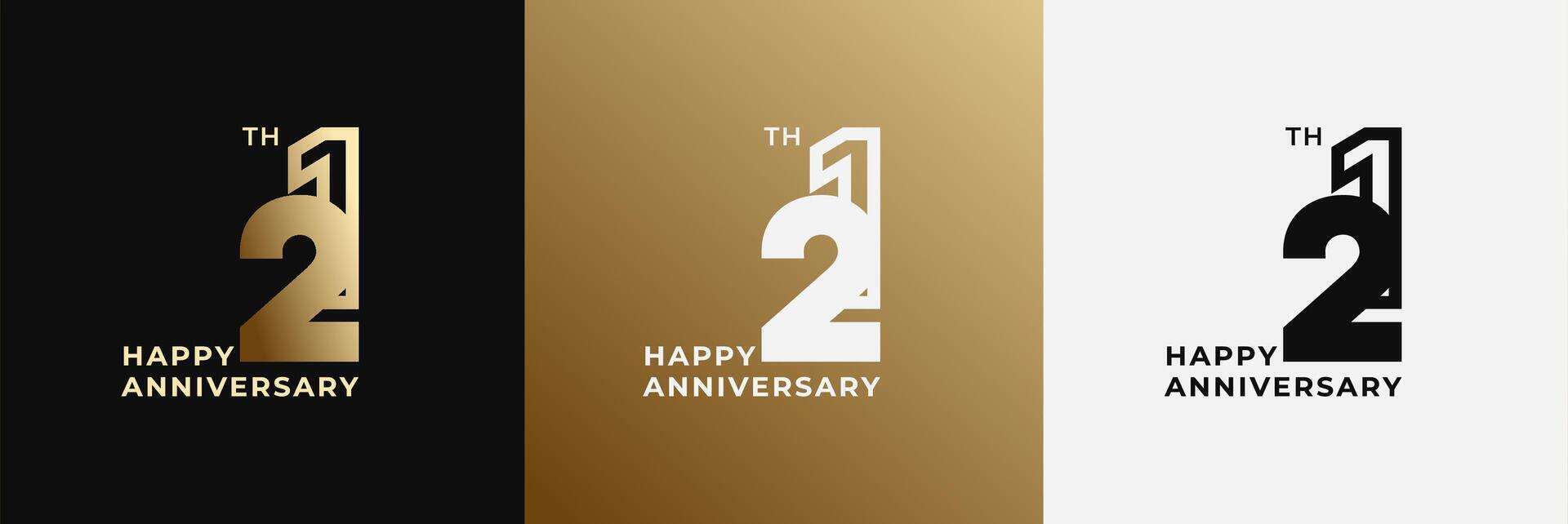 Logo 21th, 21 years anniversary, Creative design template for celebration, birthday and invitation. Editable file vector