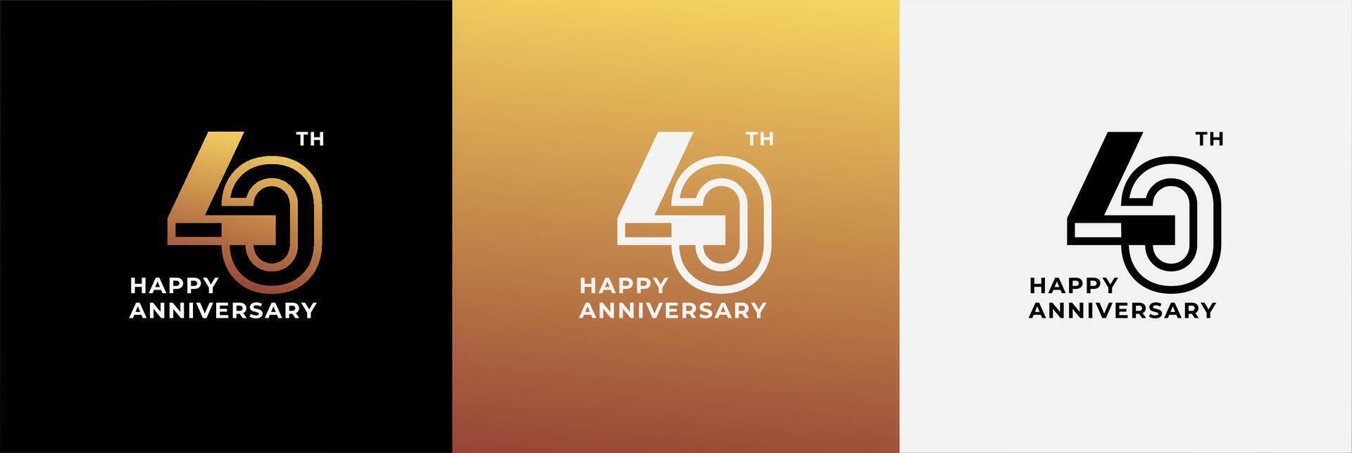 Logo 40th, 40 years anniversary, Creative design template for celebration, birthday and invitation. Editable file vector