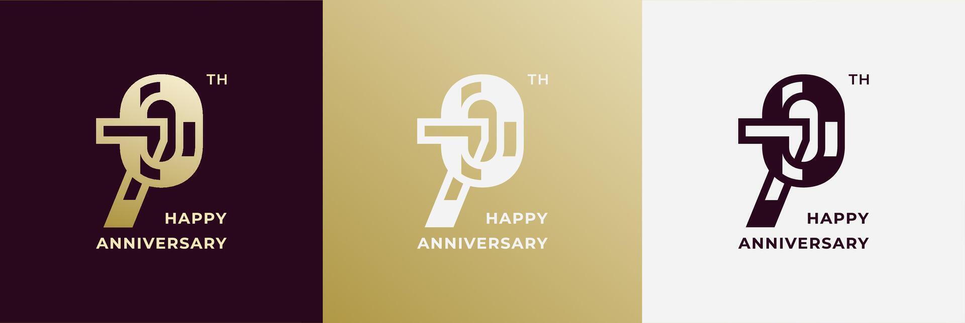 Logo 70th, 70 years anniversary, Creative design template for celebration, greeting, birthday and invitation. Editable file vector