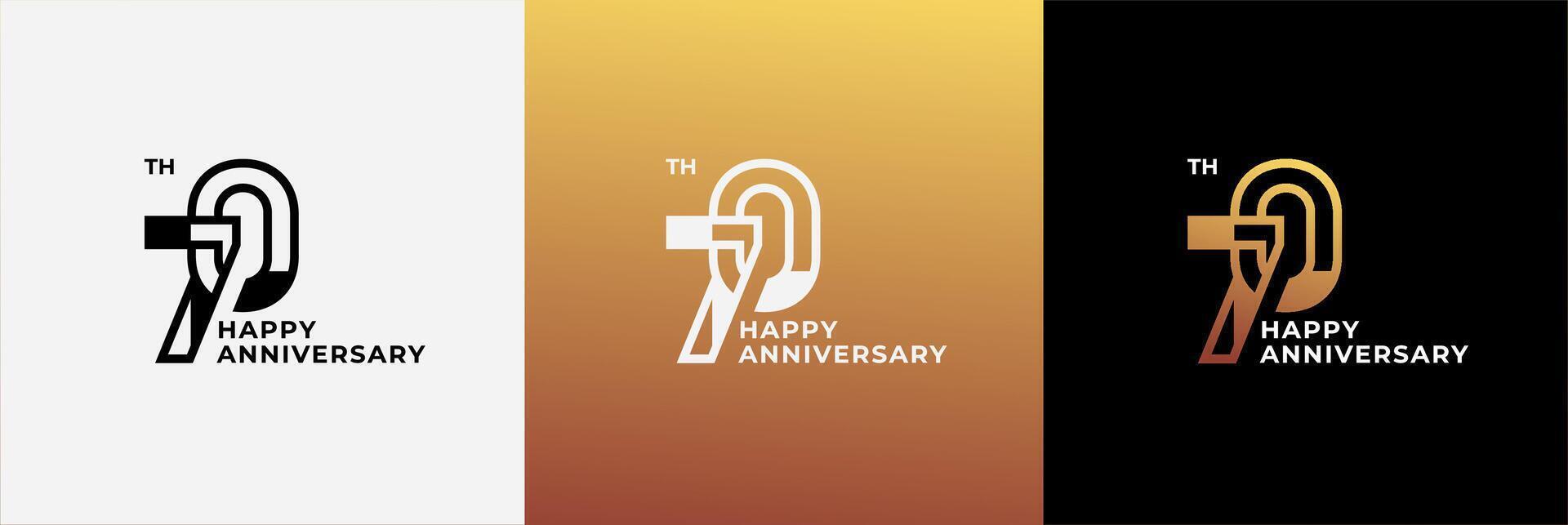 Logo 70th, 70 years anniversary, Creative design template for celebration, greeting and invitation. Editable file vector