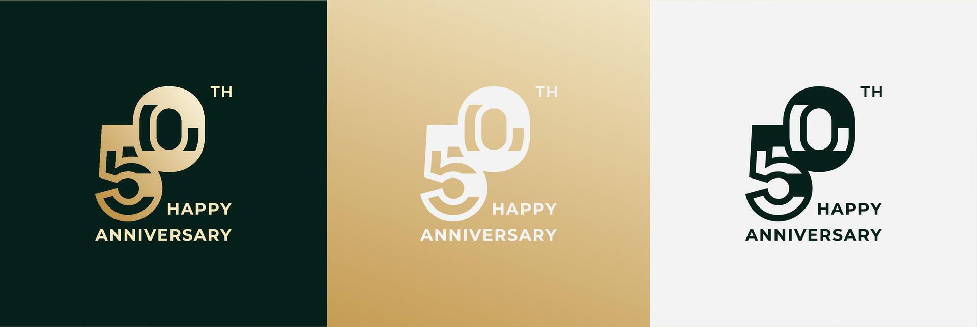 Logo 50th, 50 years anniversary, Creative design template for celebration, greeting, birthday and invitation. Editable file vector