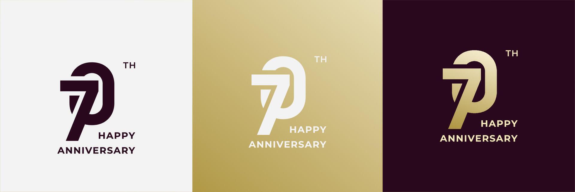 Logo 70th, 70 years anniversary, Creative design template for celebration, birthday and invitation. Editable file vector