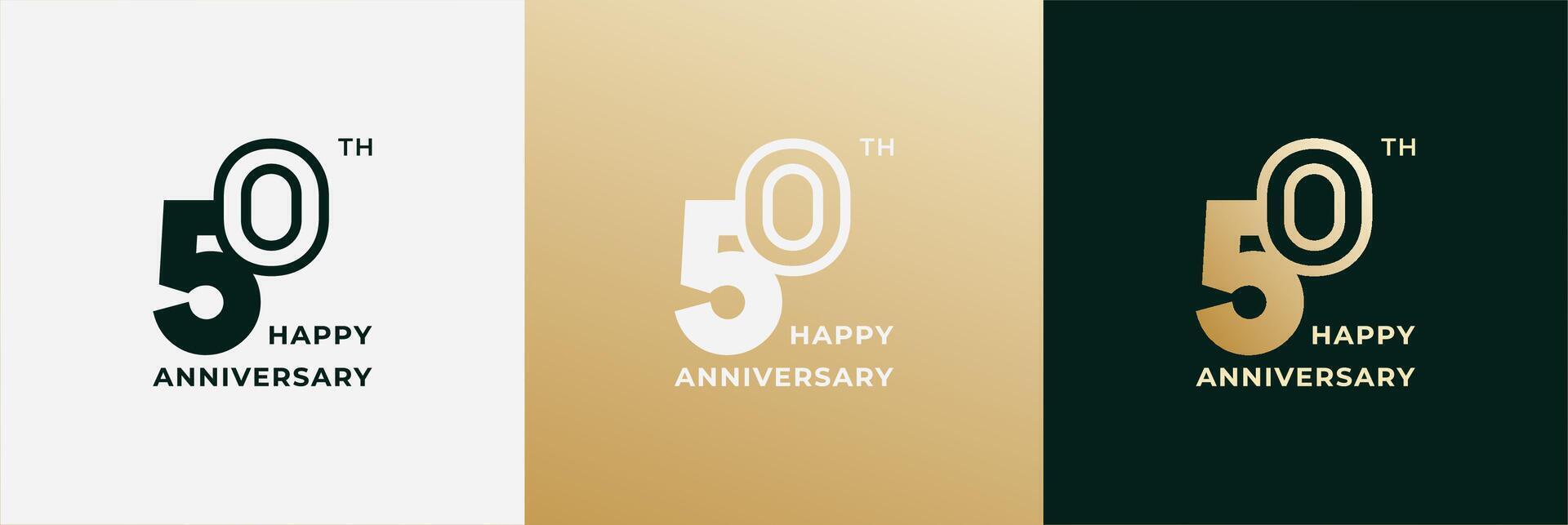 Logo 50th, 50 years anniversary, Creative design template for celebration, birthday and invitation. Editable file vector