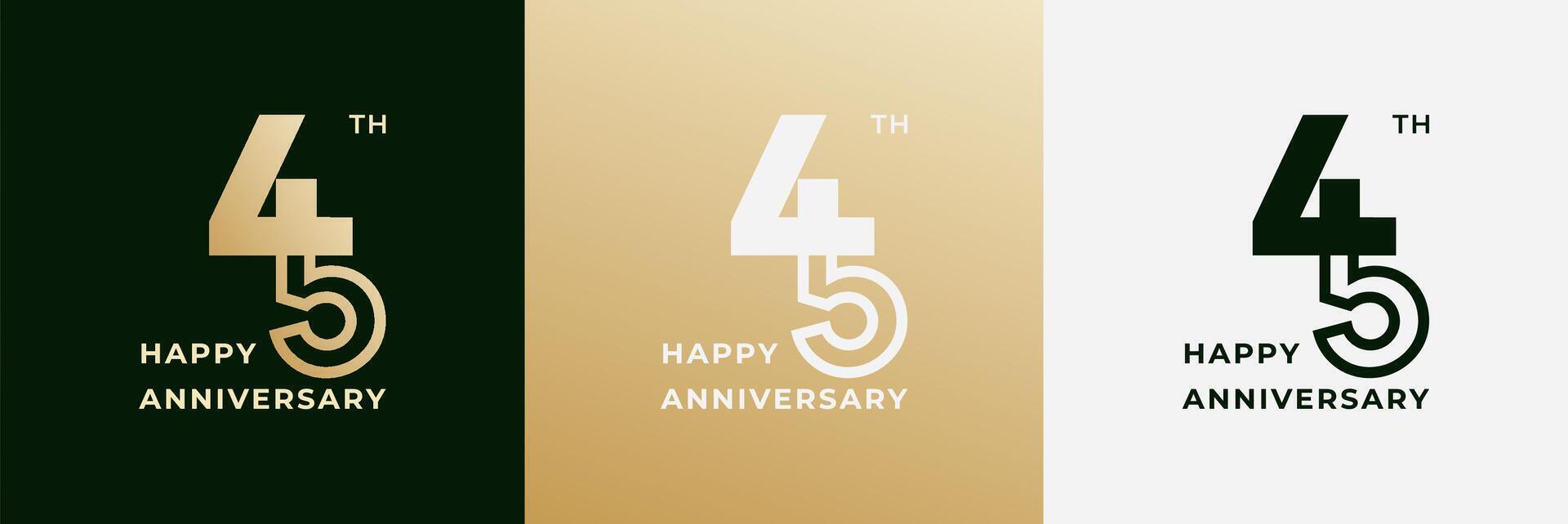 Logo 45th, 45 years anniversary, Creative design template for celebration, birthday and invitation. Editable file vector