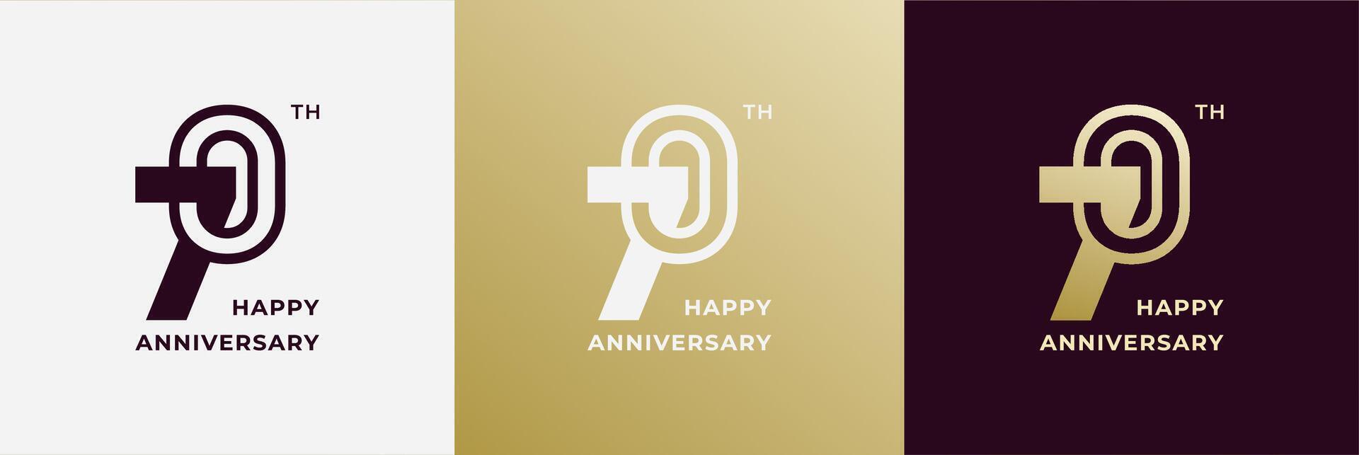 Logo 70th, 70 years anniversary, Creative design template for celebration, birthday, greeting. Editable file vector