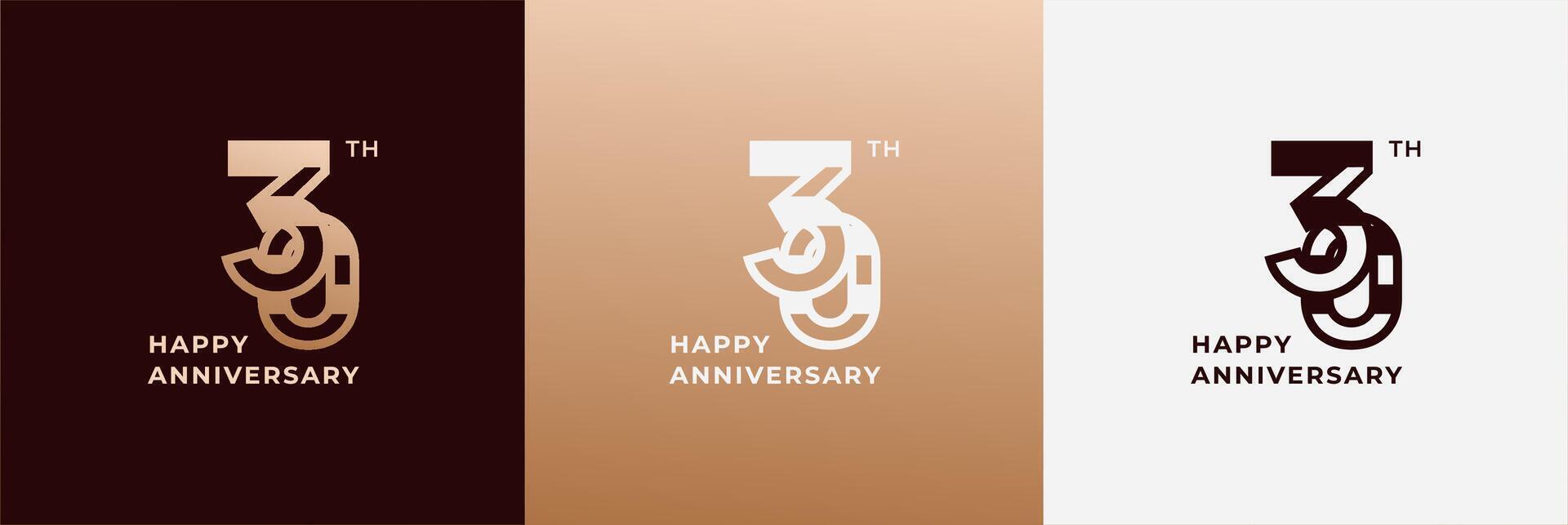 Logo 30th, 30 years anniversary, Creative design template for celebration, greeting, birthday and invitation. Editable file vector