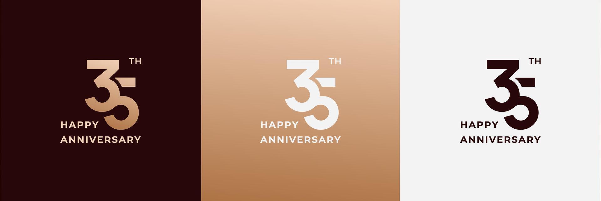 Logo 35th, 35 years anniversary, Creative design for celebration, birthday, greeting and invitation. Editable file vector