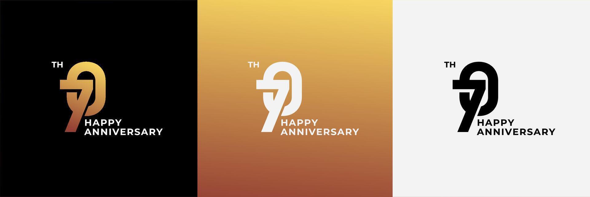 Logo 70th, 70 years anniversary, Creative design template for celebration, birthday, greeting. Editable file vector