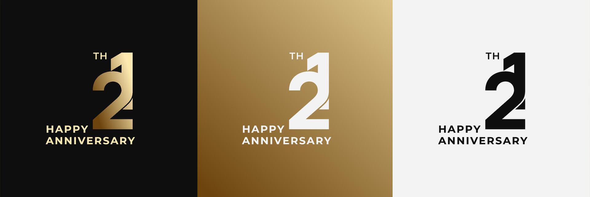 Logo 21th, 21 years anniversary, Creative design for celebration, birthday, greeting and invitation. Editable file vector