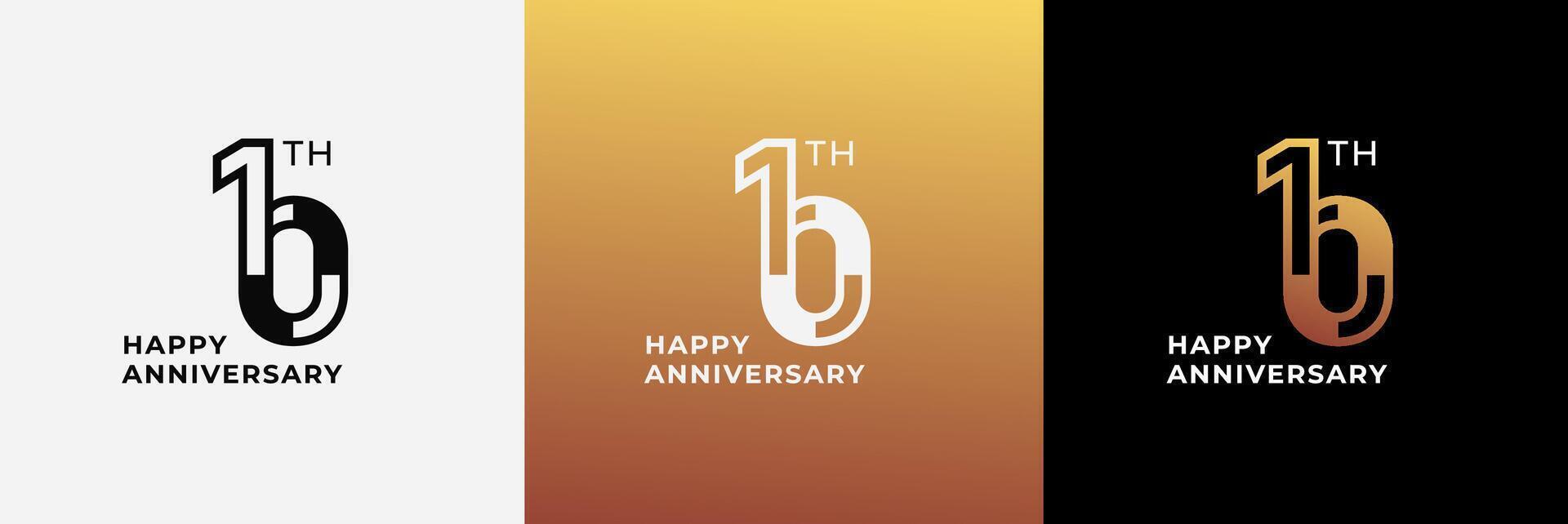 Logo 10th, 10 years anniversary, Creative design for celebration, birthday, greeting and invitation. Editable file vector