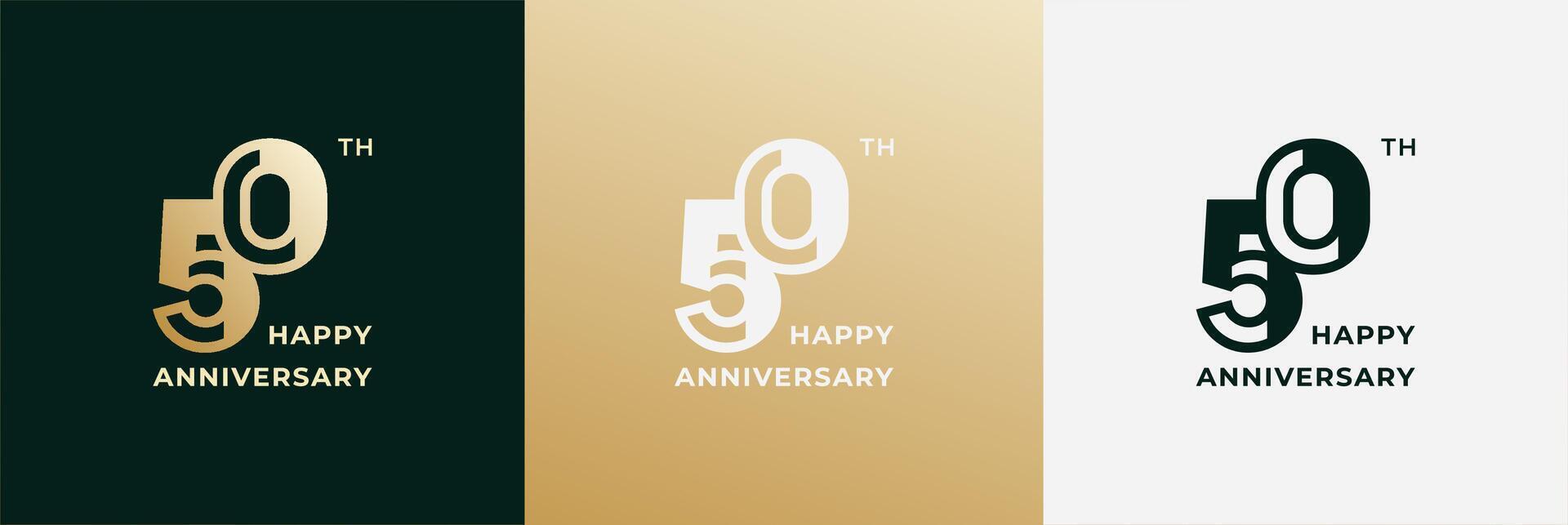 Logo 50th, 50 years happy anniversary, Creative design template for celebration, birthday, greeting and invitation. Editable file vector