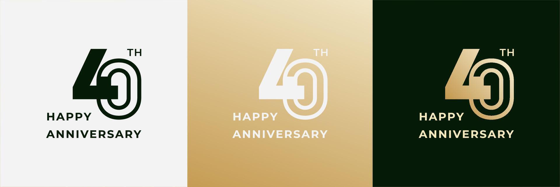 Logo 40th, 40 years anniversary, Creative design template for celebration, greeting and invitation. Editable file vector