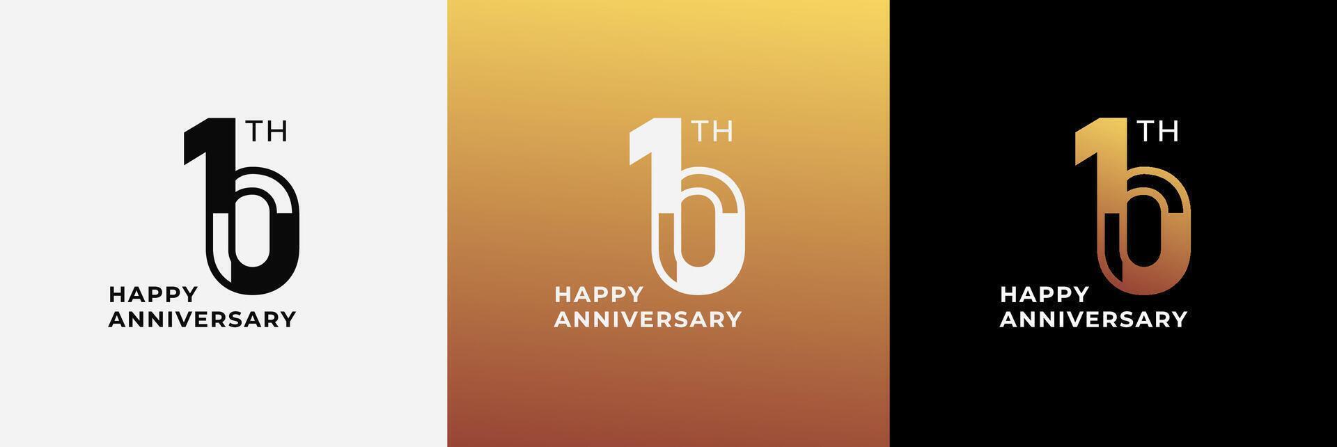Logo 10th, 10 years anniversary, Creative design template for celebration, birthday and invitation. Editable file vector