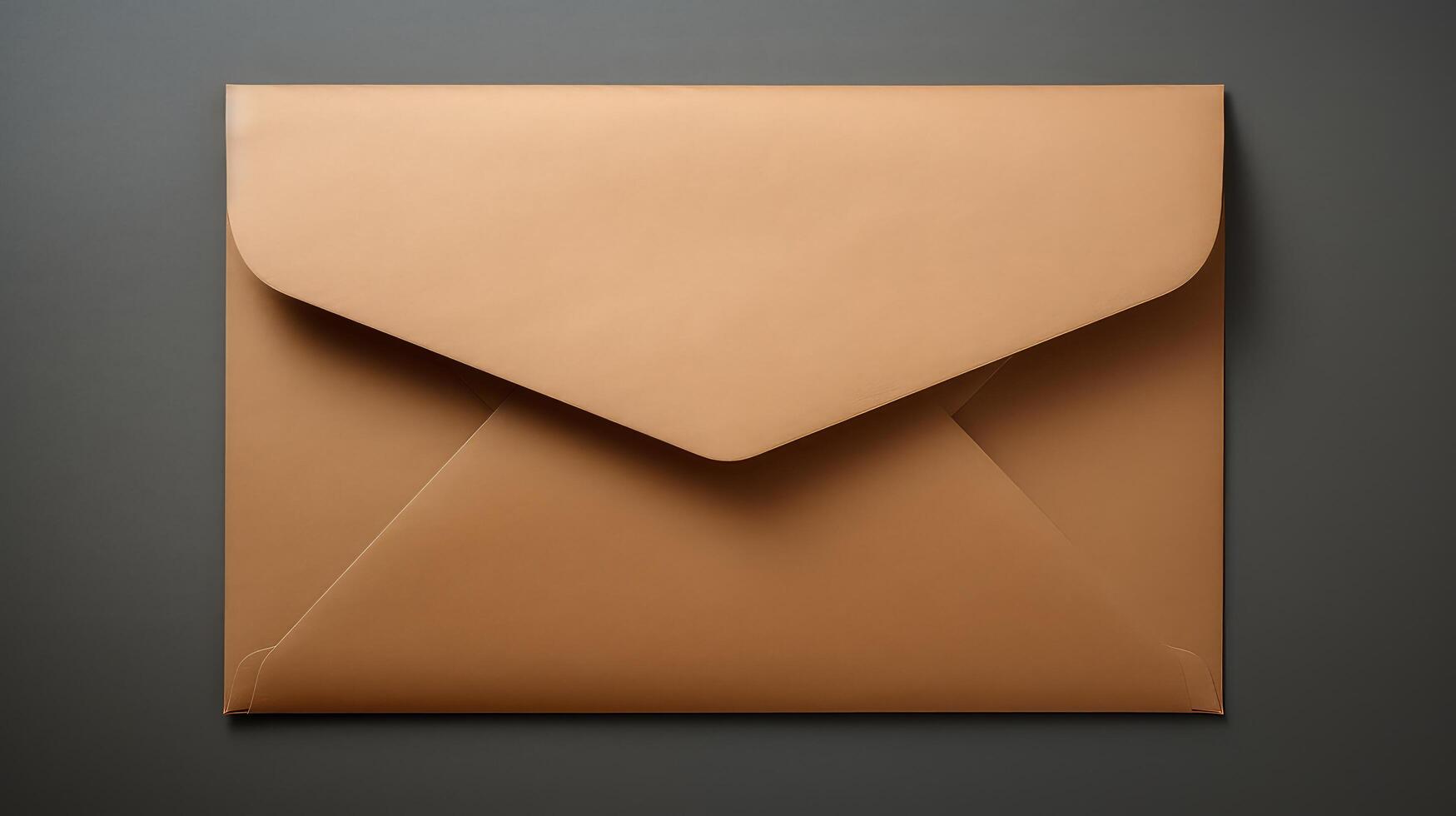 A brown envelope with a gold embossed flap photo
