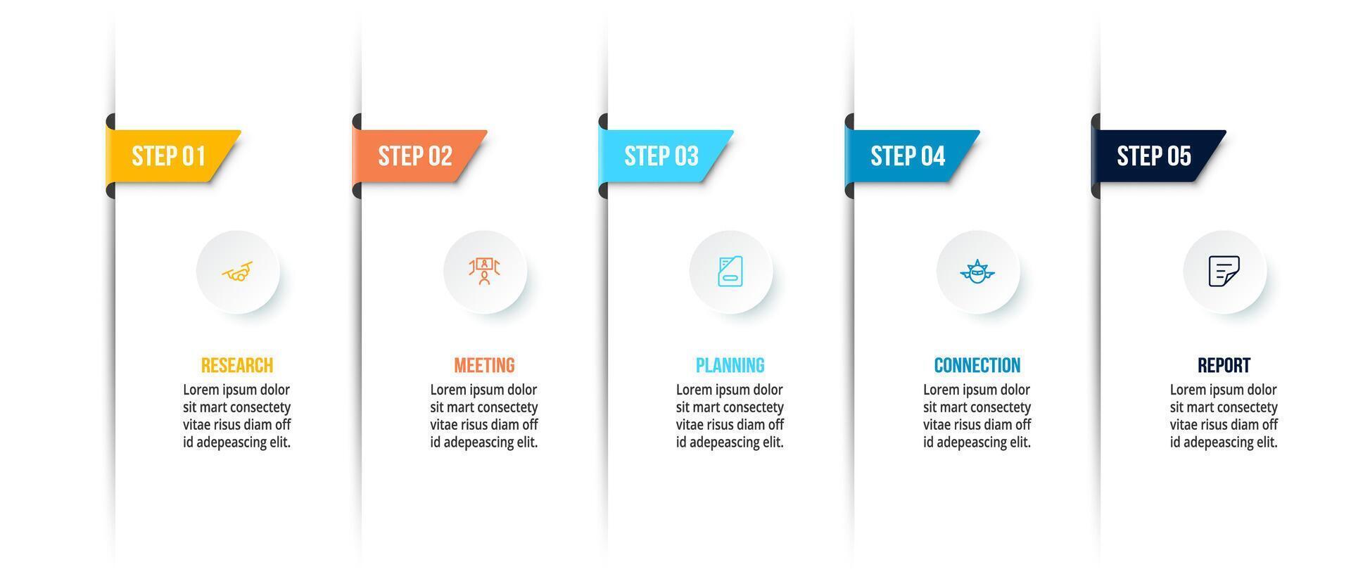Timeline 5 steps infographic. vector