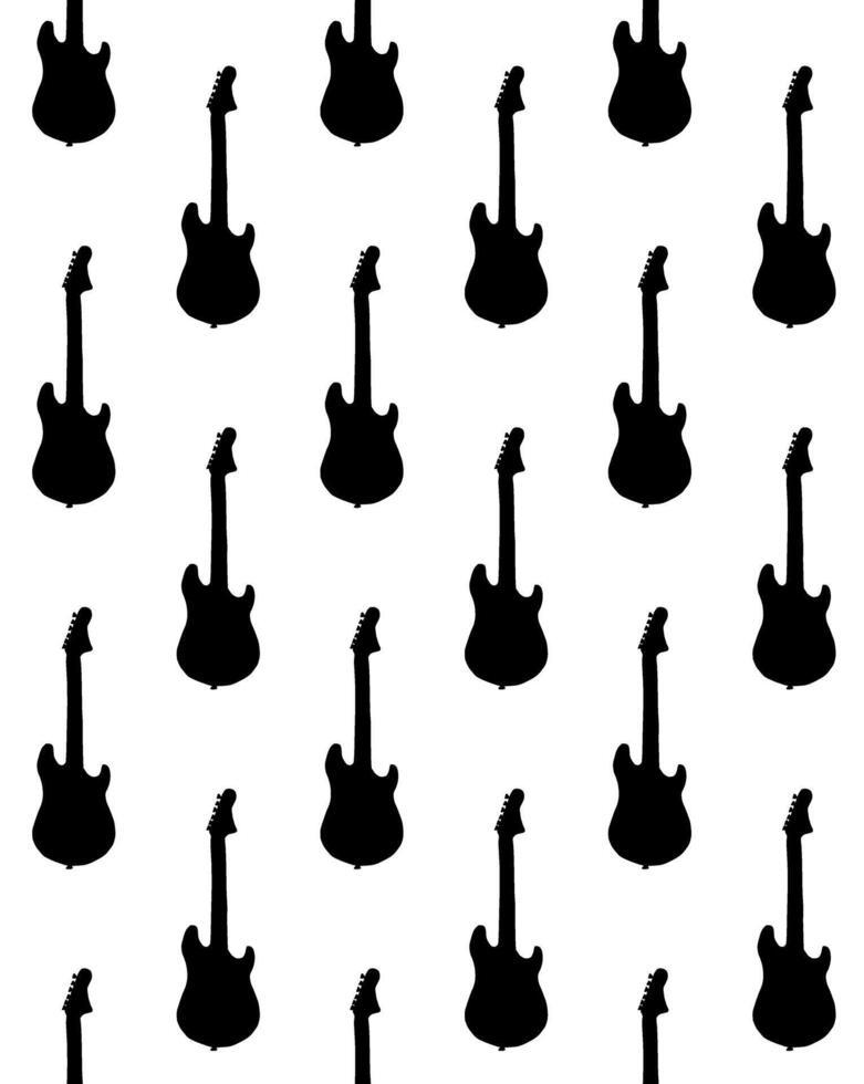 Seamless pattern of electronic guitar vector