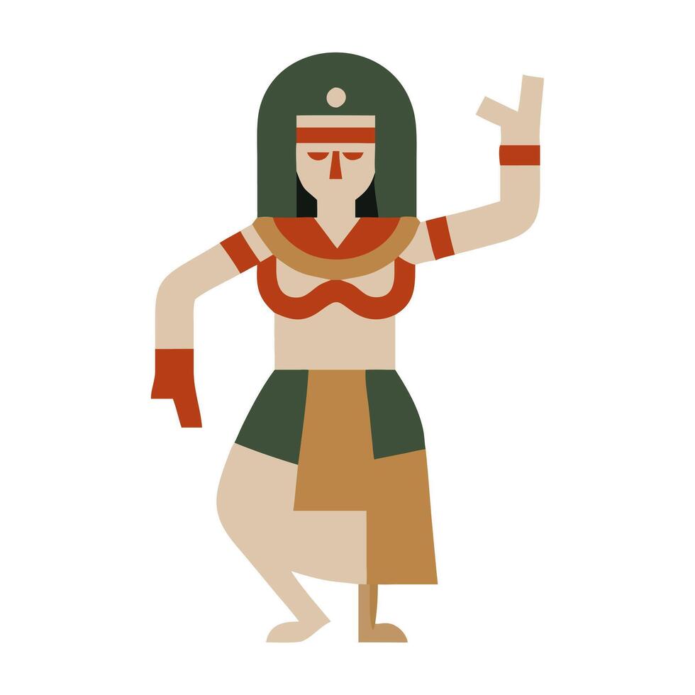 flat illustration symbol of ancient egyptian civilization icon woman dancing vector