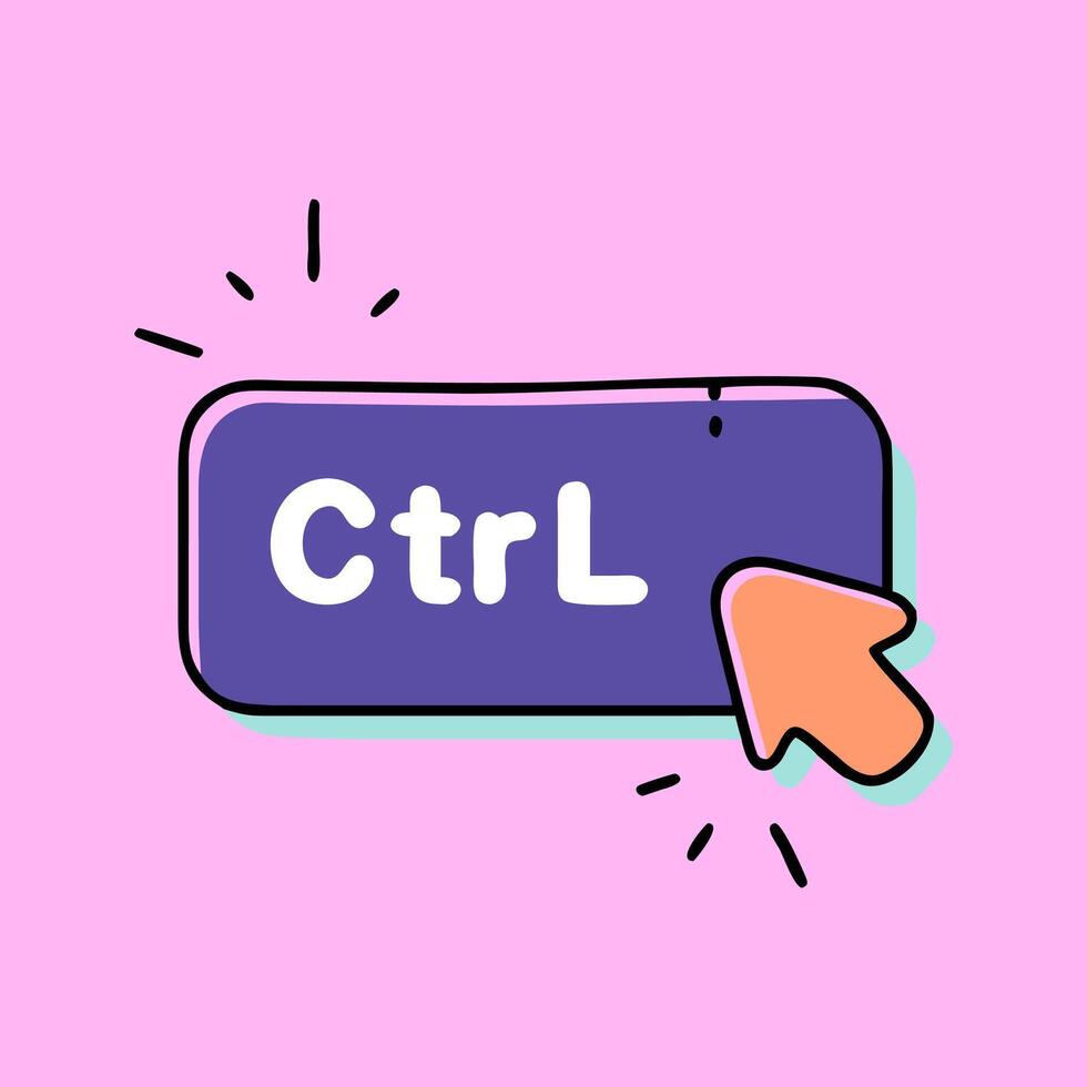 Ctrl computer button doodle illustration. Perfect for your business content design needs vector