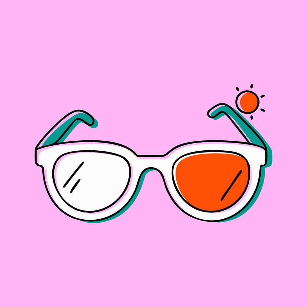 Glasses with sunglasses on a pink background vector