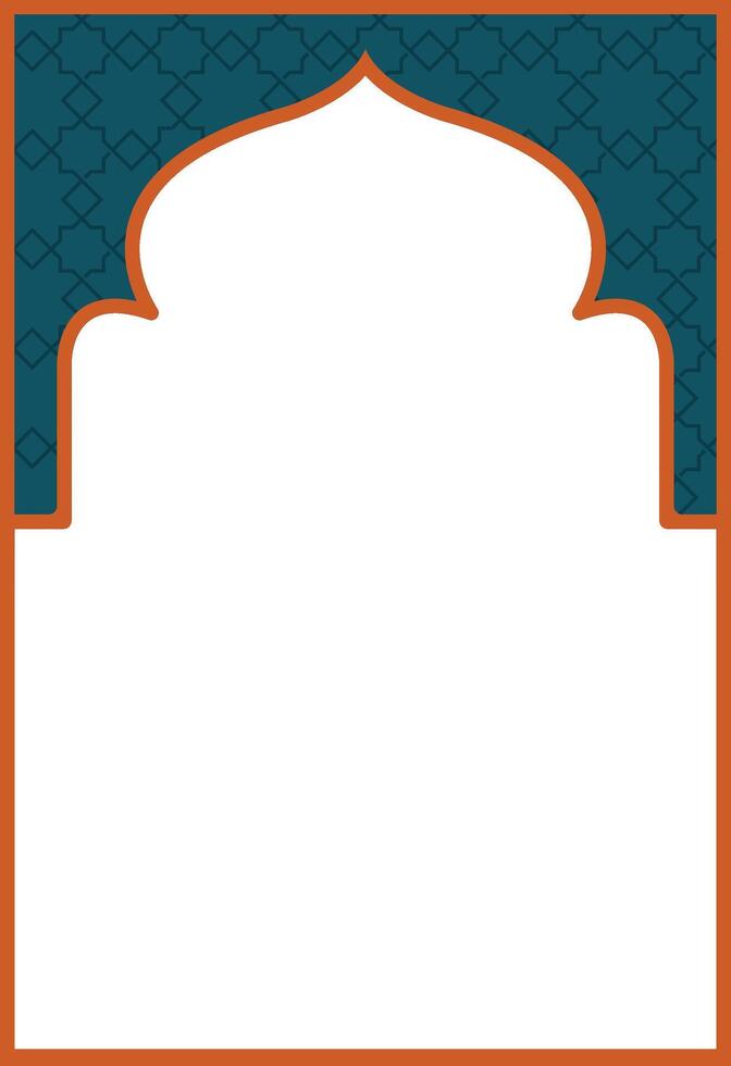 Islamic frame design template and luxury blue background vector