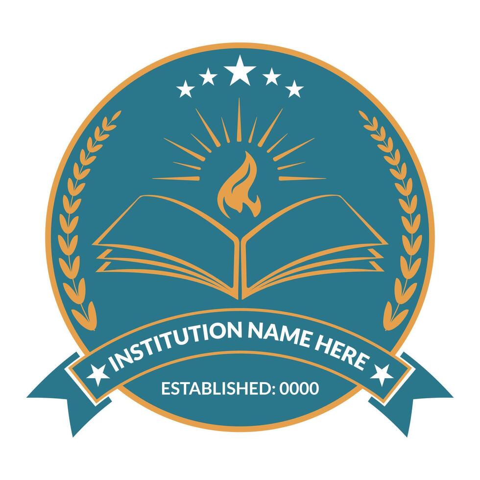 Education logo and customizable school badge ideas vector