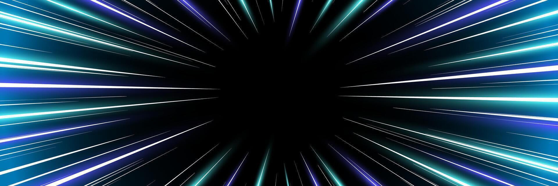 Blue comic strip radial motion luminous lines. Anime comics book super hero speed fight blast glowing rays. Manga superhero action explosion dynamic effect. Cartoon light flash fast zoom eps stripes vector