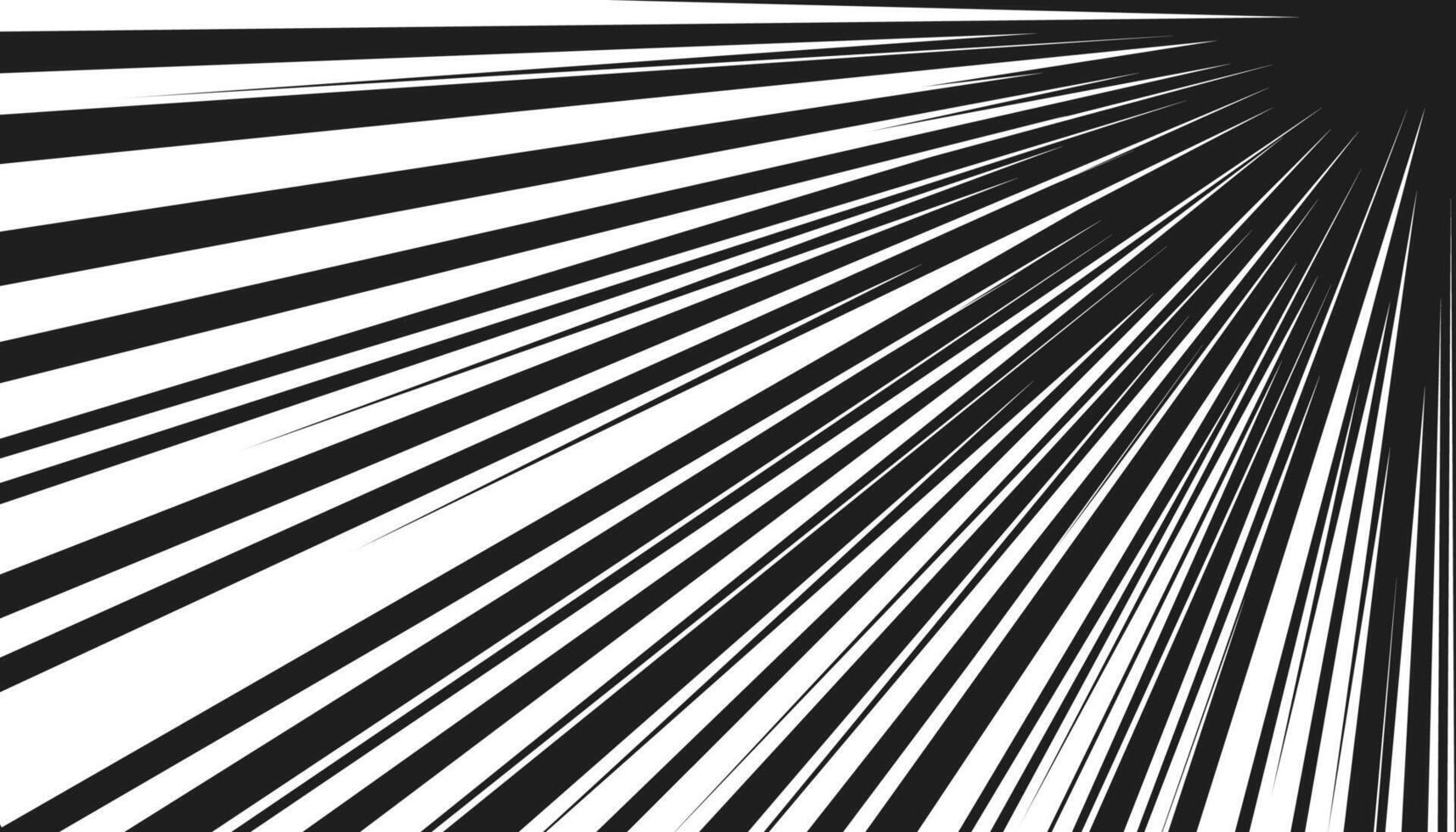 Comic strip radial motion lines. Anime comics book super hero speed and fight sharp rays black texture. Manga superhero action or explosions linear effect. Cartoon fast zoom and light flash stripes vector