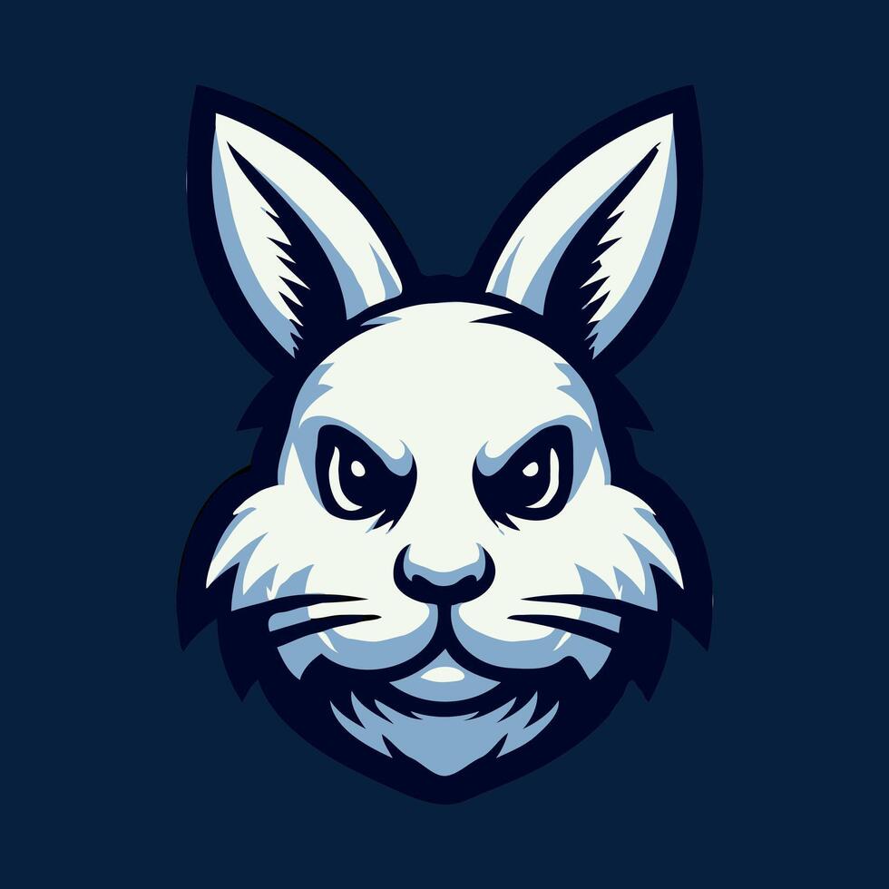 Rabbit Mascot Logo Design. Animal Face Mascot Logo. vector