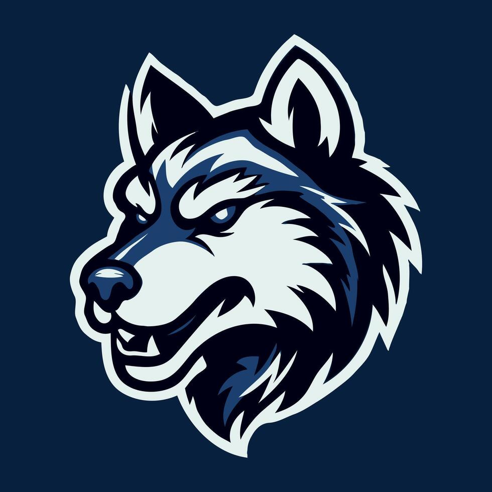 Wolf Mascot Logo Design. Animal Face Mascot Logo. vector