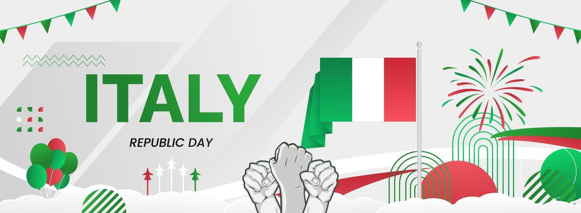 Festive banner for Italy National Day vector