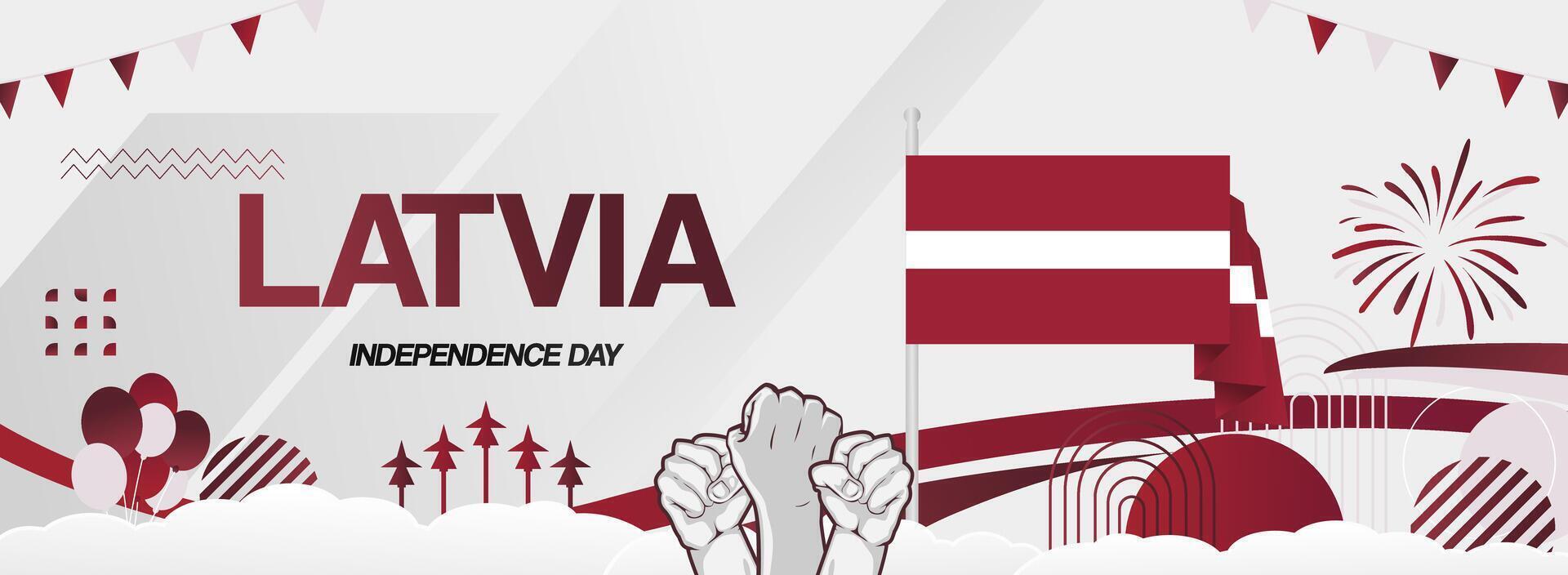 Latvia public holiday celebration party background. Happy Latvian national day vector