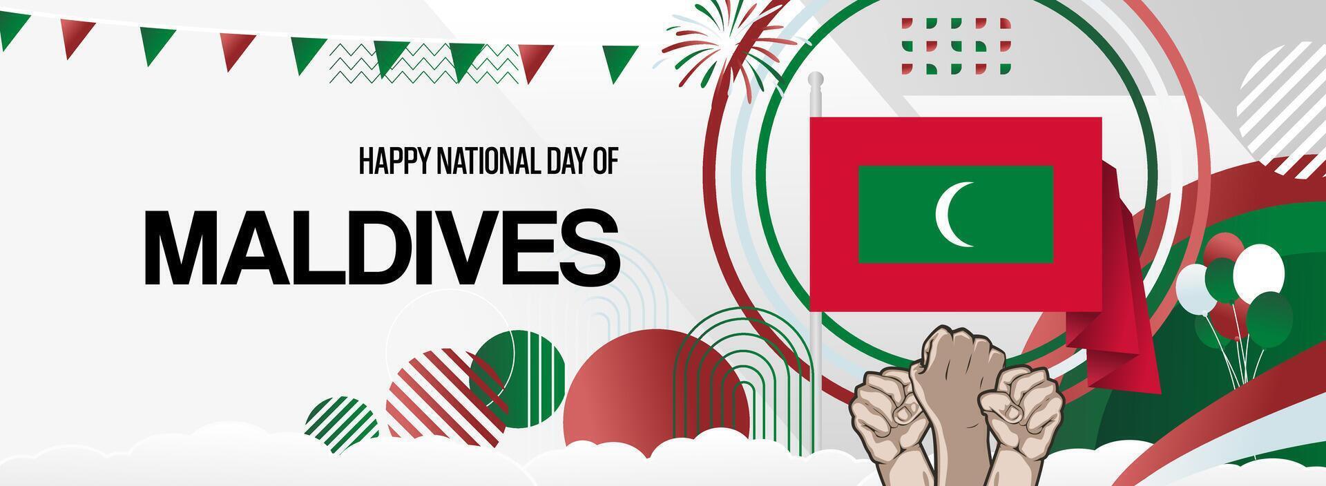 Maldives national day party background vector